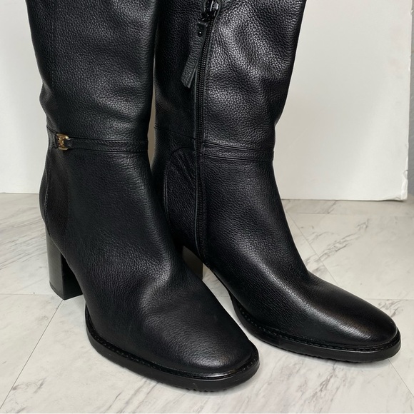 Sam Edelman Elsy Black Leather Heeled Tall Boot 11M - Picture 11 of 15